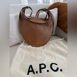 A.P.C. Tan Leather Shoulder Bag